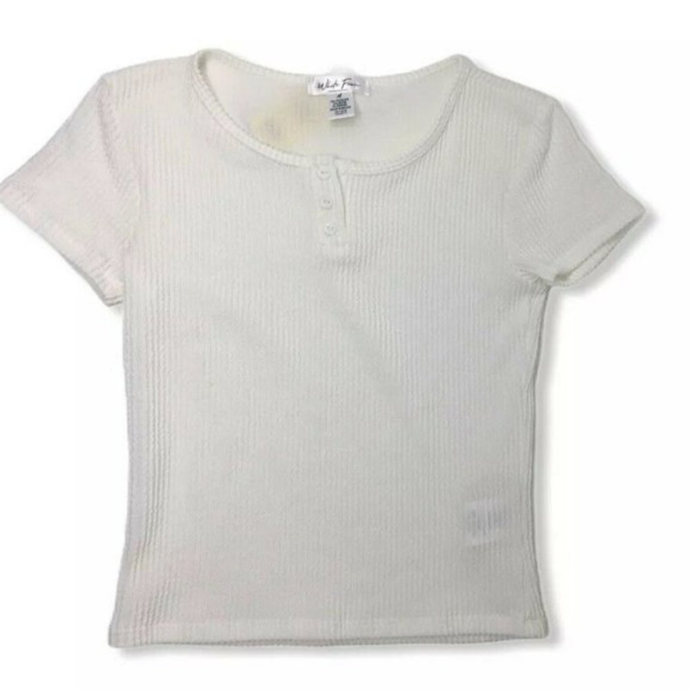 Tilly's White Fawn Girls White Short-Sleeve Top